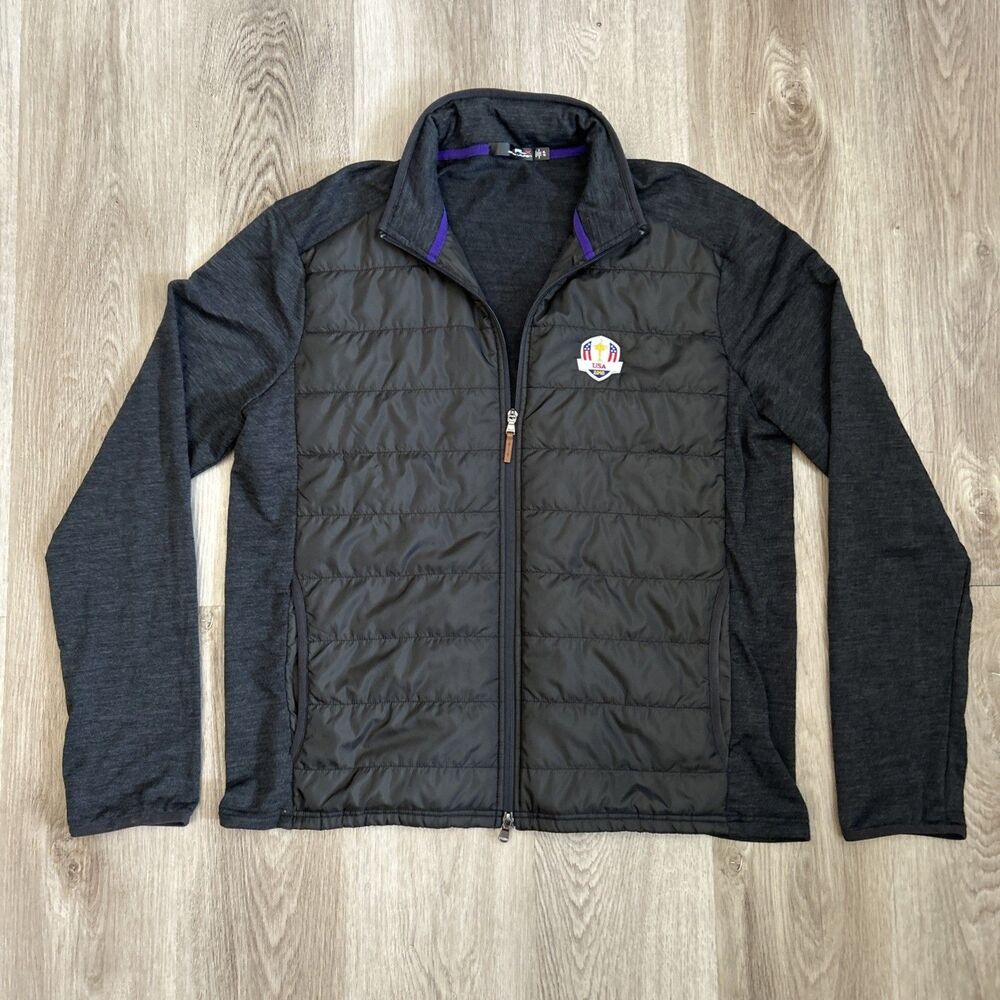 Ralph Lauren RLX Ryder Cup USA 2018 Jacket Mens XL Black Golf Full Zip Light